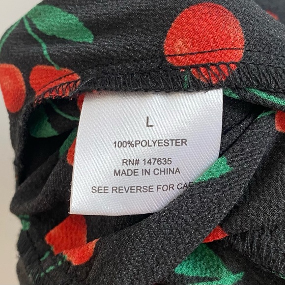 Romeo & Juliet Couture  Cherry Print Black Jumpsuit - Picture 6 of 6